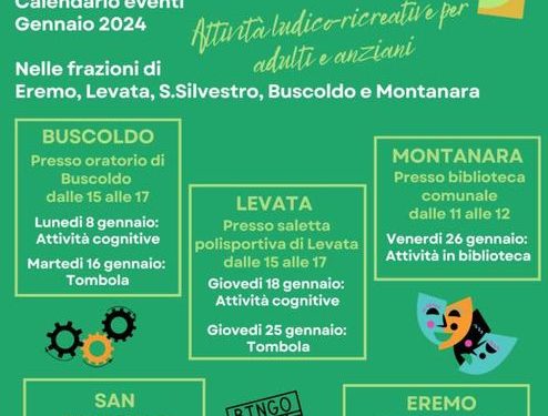 Curtatone, tante attività per adulti e anziani con il Centro del tempo libero