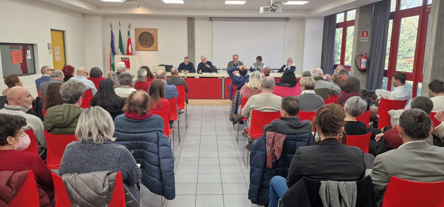 L'assemblea generale durante la quale Orezzi è stato eletto nuovo segretario generale della Cgil