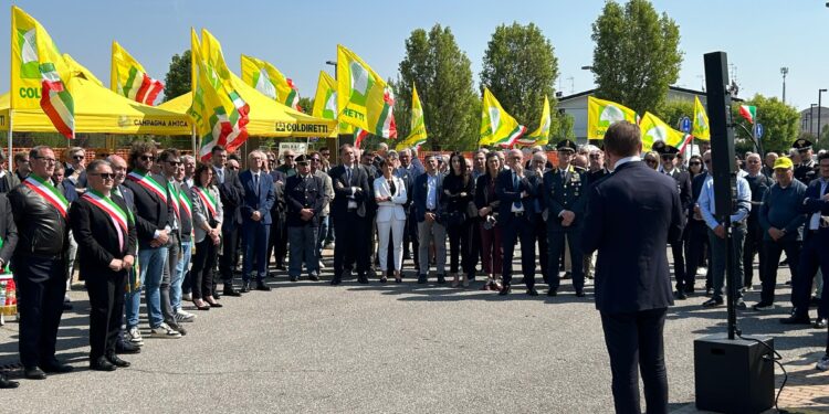 Coldiretti Mantova, inaugurata piazza Paolo Bonomi col ministro Lollobrigida