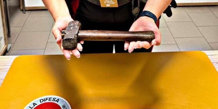 Scatena il caos nel bar. Arrivano i carabinieri e gli trovano anche una mazza da muratore